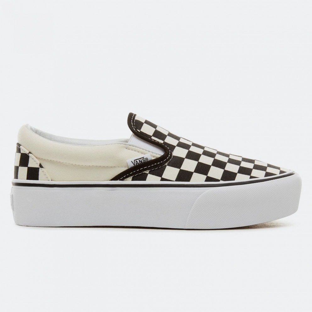 Vans Checkerboard Classic Slip-On Women's Platform Shoes White Black ...