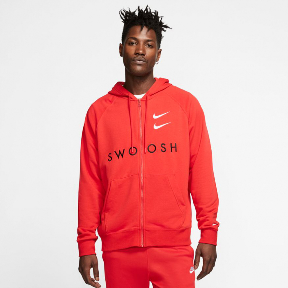 nike men's swoosh hoodie red