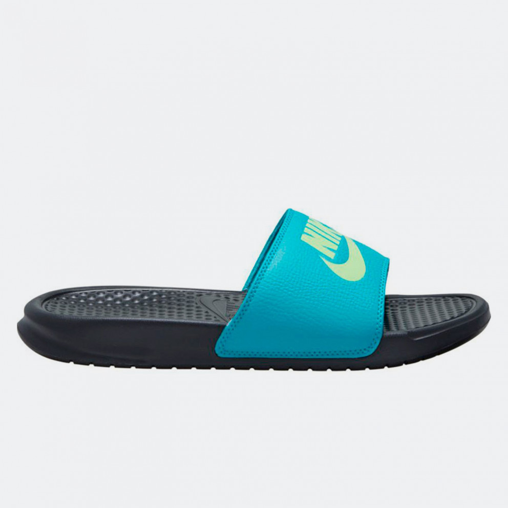 nike slides light blue