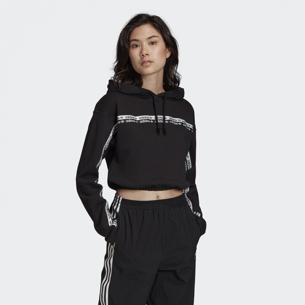 originals ryv taping cropped sweatshirt in white