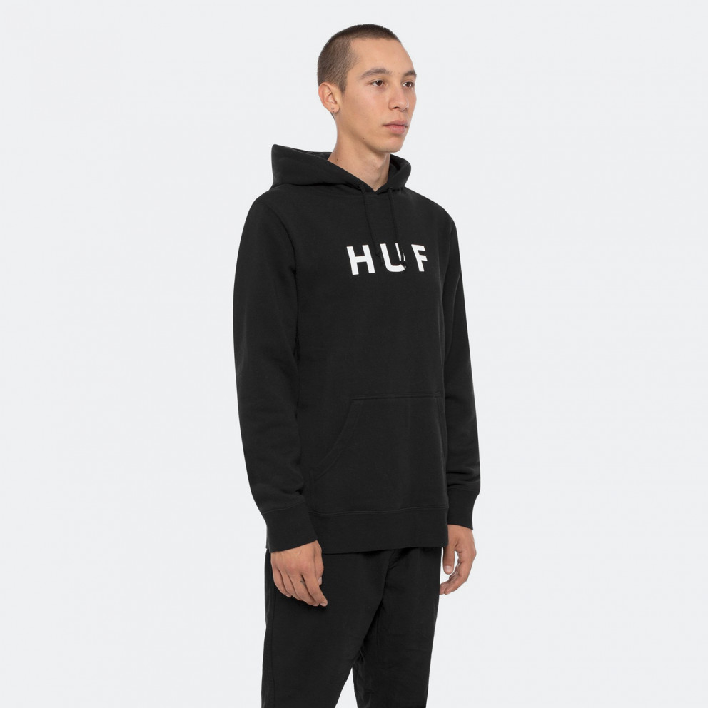 Huf Essentials Logo Ανδρική Μπλούζα με Κουκούλα