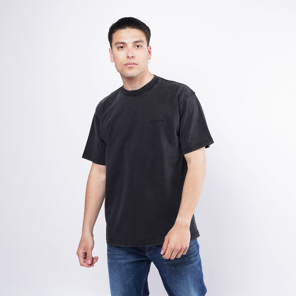 S/S Mosby Script T-Shirt Deep Lagoon Acid Wash Carhartt WIP 