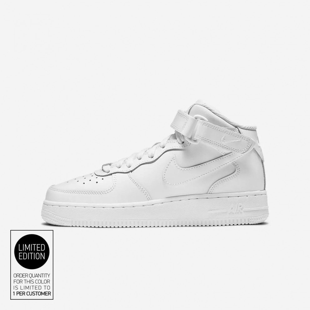 all white nike air force 1 mid