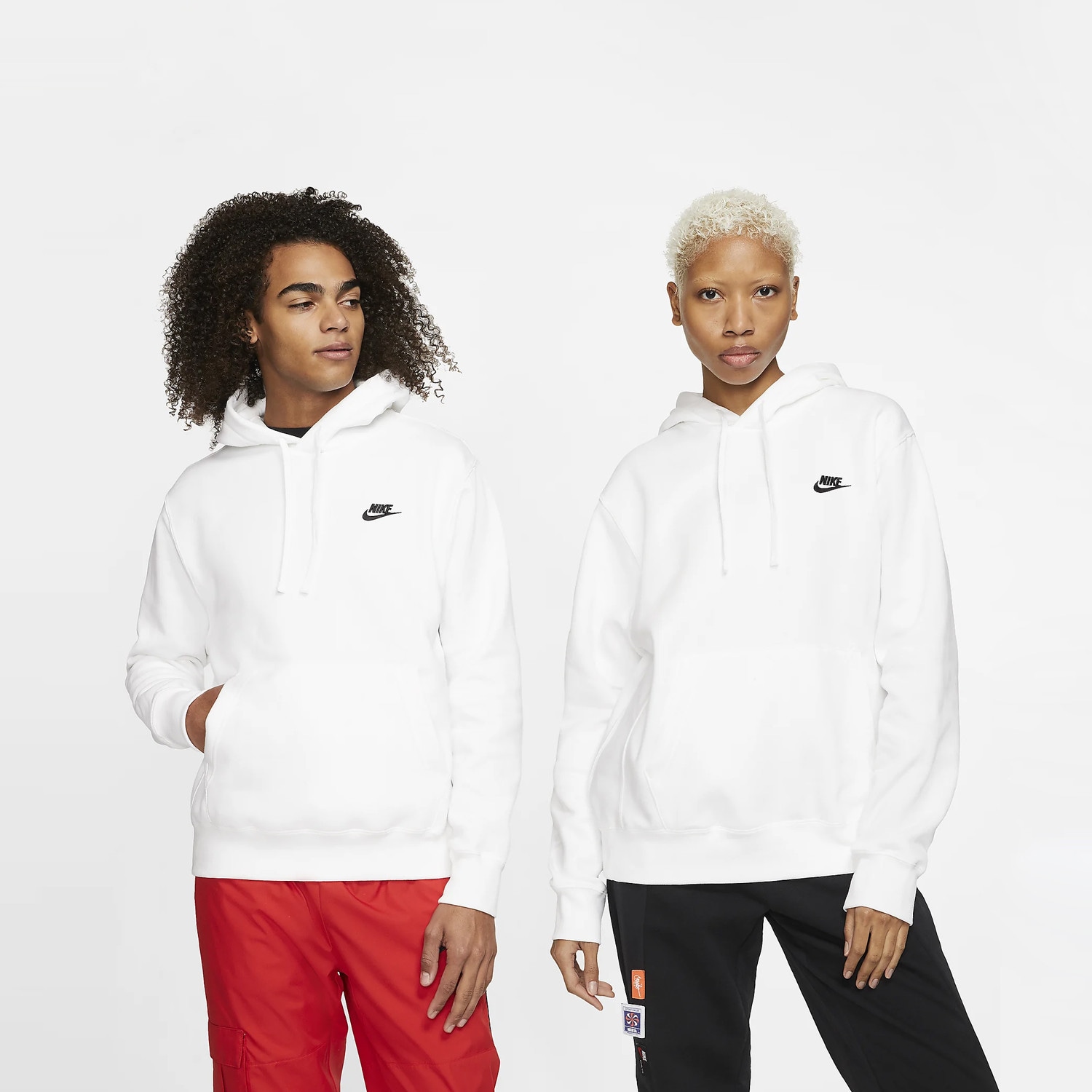 nike men's sportswear club fleece hoodie white