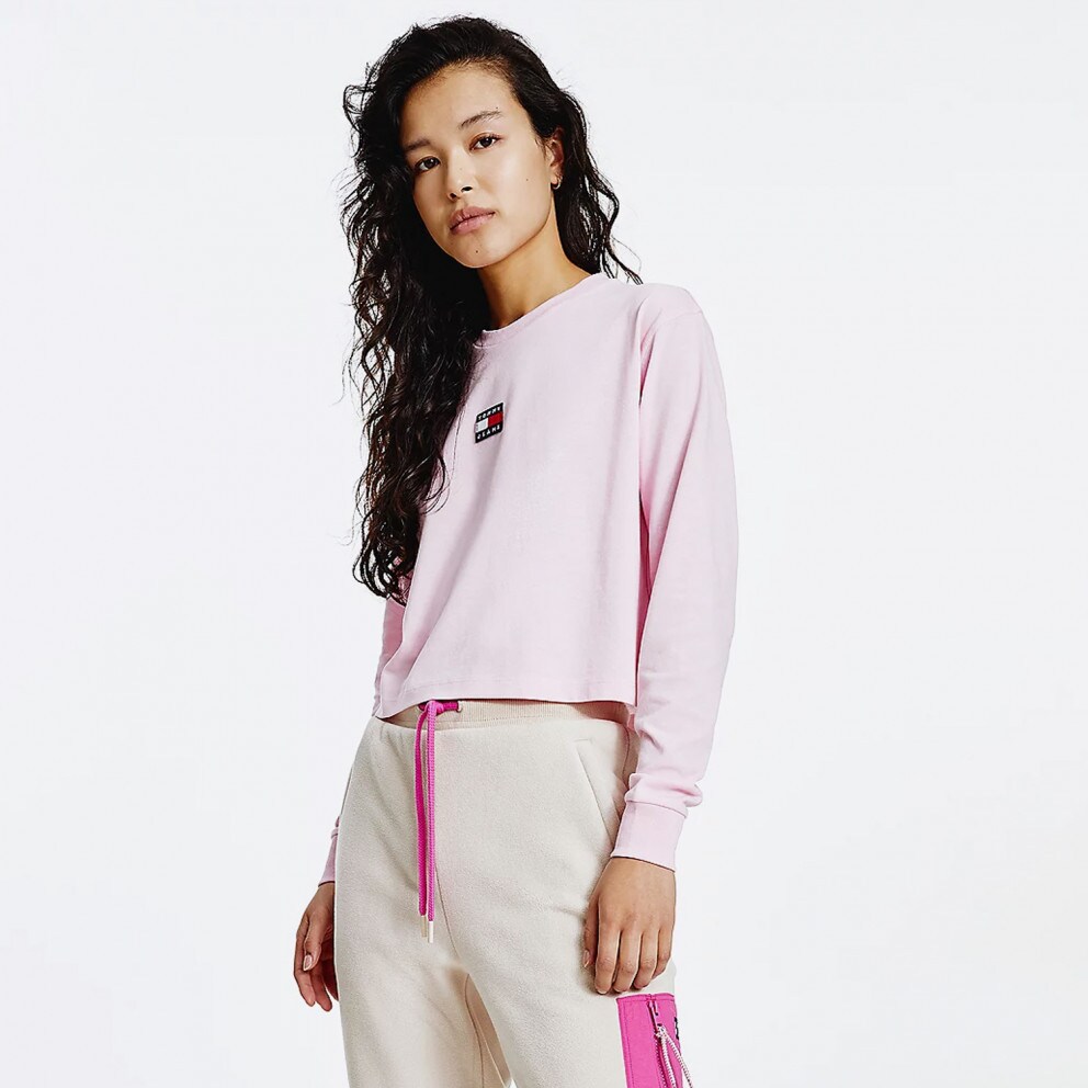 Tommy Jeans Badge Μακρυμάνικο Γυναικείο Crop Top