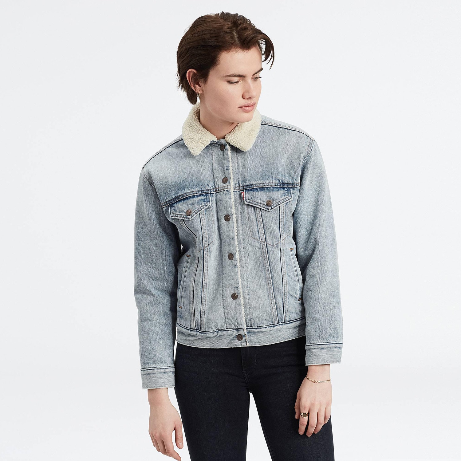  Levi's Sherpa Trucker Γυναικεία Jean Ζακέτα (9000087162_26103) 2025