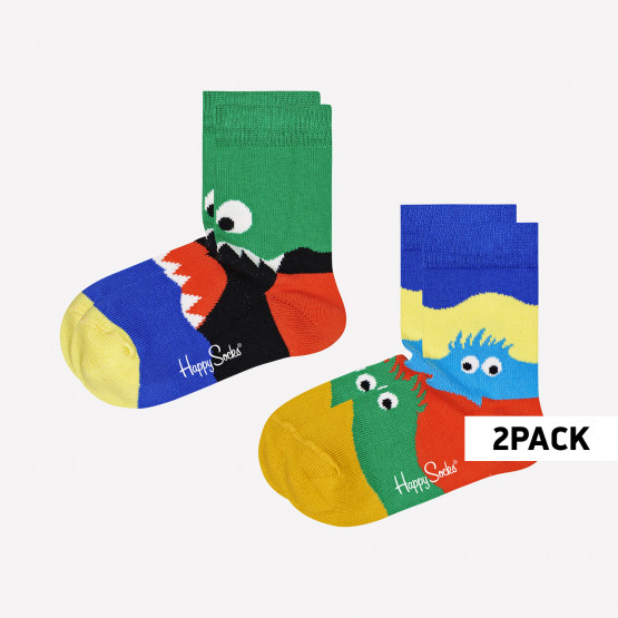 Happy Socks Monsters Παιδικές Κάλτσες 2-Pack