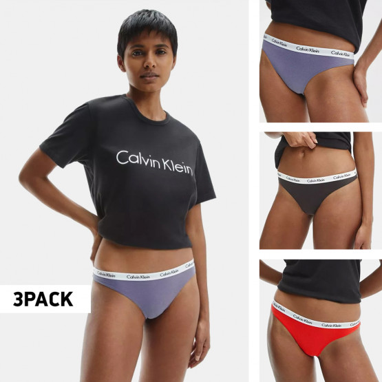 Calvin Klein Thong 3-Pack Γυναικείο Εσώρουχο