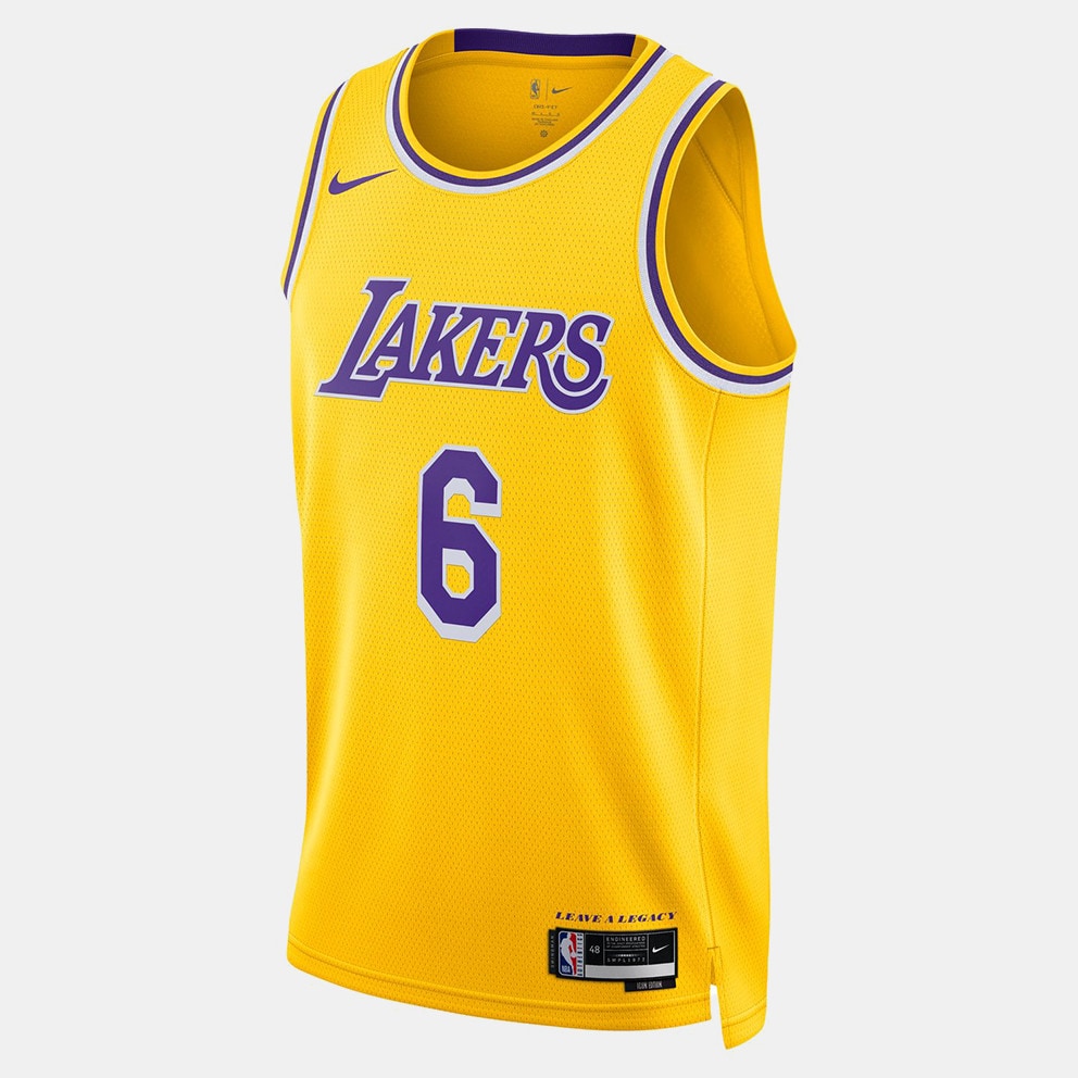 Nike Dri FIT NBA Swingman Los Angeles Lakers LeBron James Icon Edition 2022 23 Men s Basketball Jersey Yellow DN2009 728