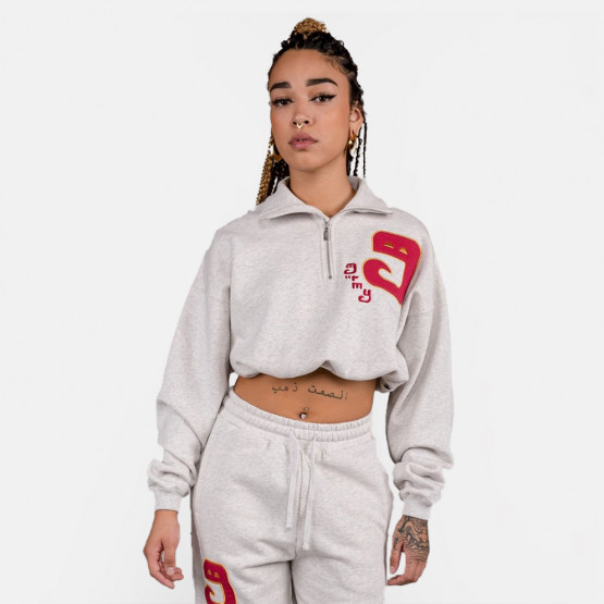 Grimey Lust Mantra Girl High Neck Women's Cropped Hoodie