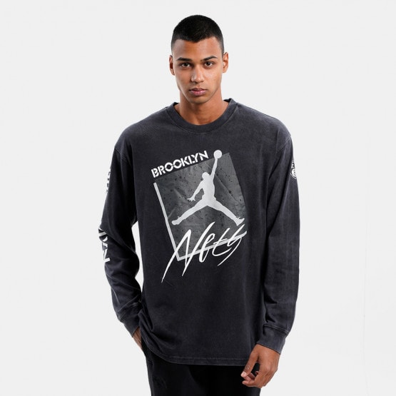 Jordan Brooklyn Nets Courtside Statement Edition Men's Long Sleeve T-Shirt