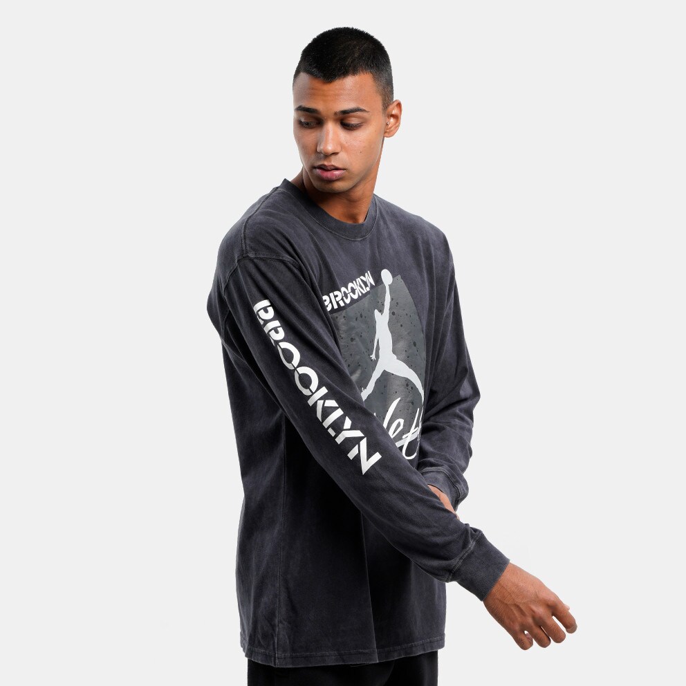 Jordan Brooklyn Nets Courtside Statement Edition Men's Long Sleeve T-Shirt