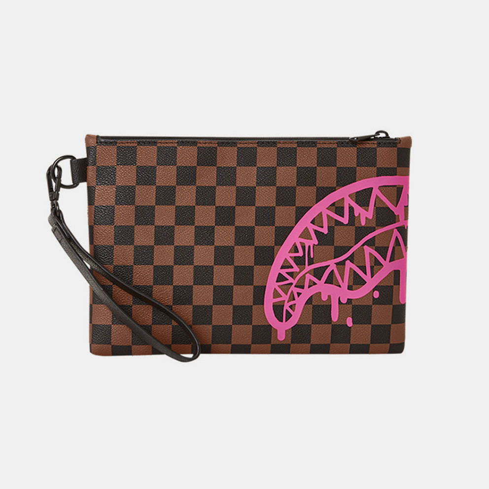 Sprayground Pink Drip Brown Check Pouchette (9000148486_1523)