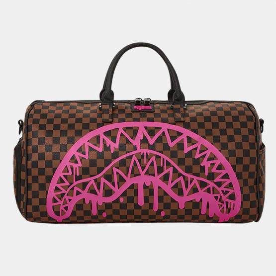 Sprayground Pink Drip Brown Check Duffle