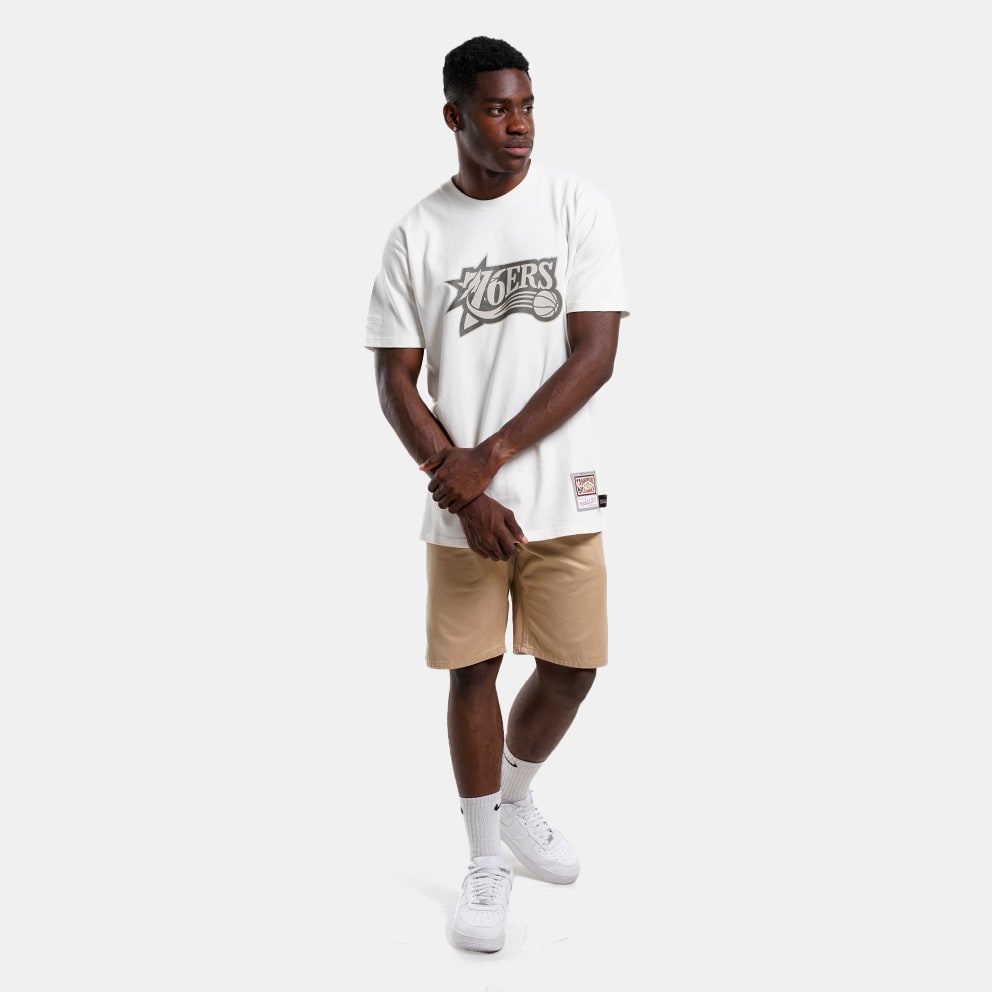 Mitchell & Ness NBA Philadelphia 76ers Off White Men's T-shirt