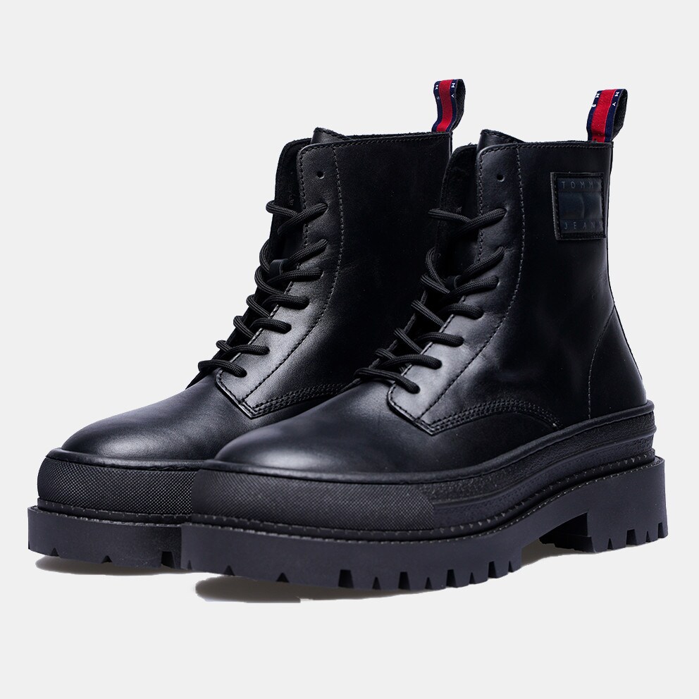 Tommy Jeans Leather Foxing Lace Up Ανδρικά Μποτάκια
