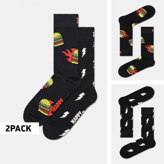Happy Socks Blast Off Burger 2-Pack Unisex Κάλτσες
