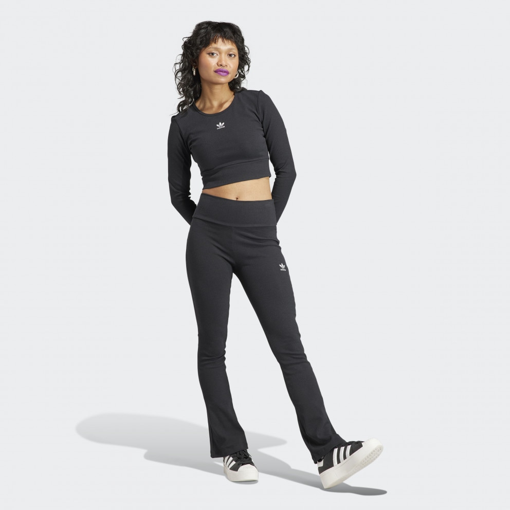 adidas Originals Rib Γυναικεία Cropped Μπλούζα με Μακρύ Μανίκι