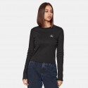 Calvin Klein Woven Label Rib Long Sleeve