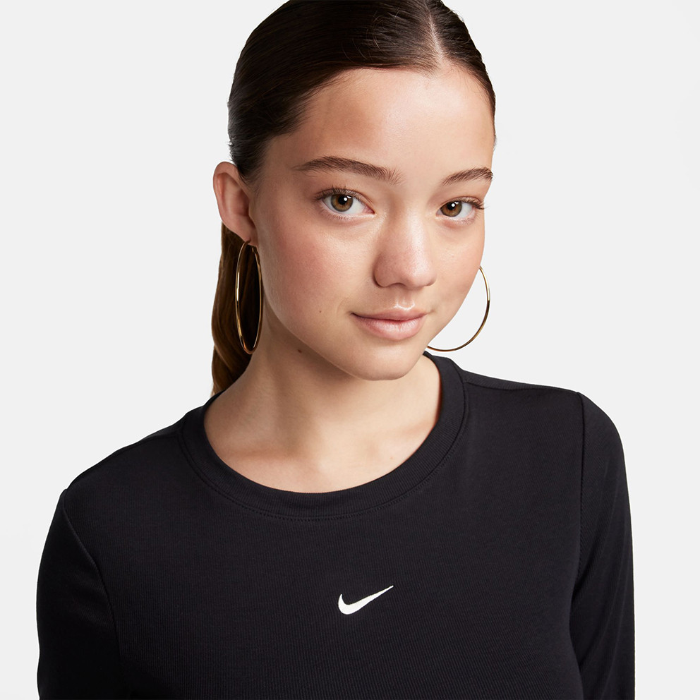 Nike Sportswear Ribbed Women's Cropped Long Sleeves T-shirt