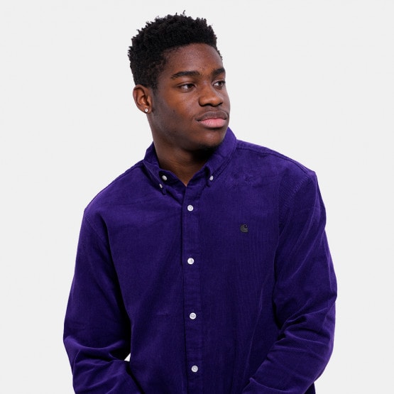 Carhartt WIP L S Madison Fine Cord Men s Shirt Blue I030580 1ZTXX