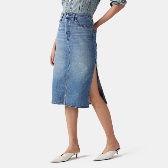 Levi's Side Slit Skirt Med Indigo - Worn In