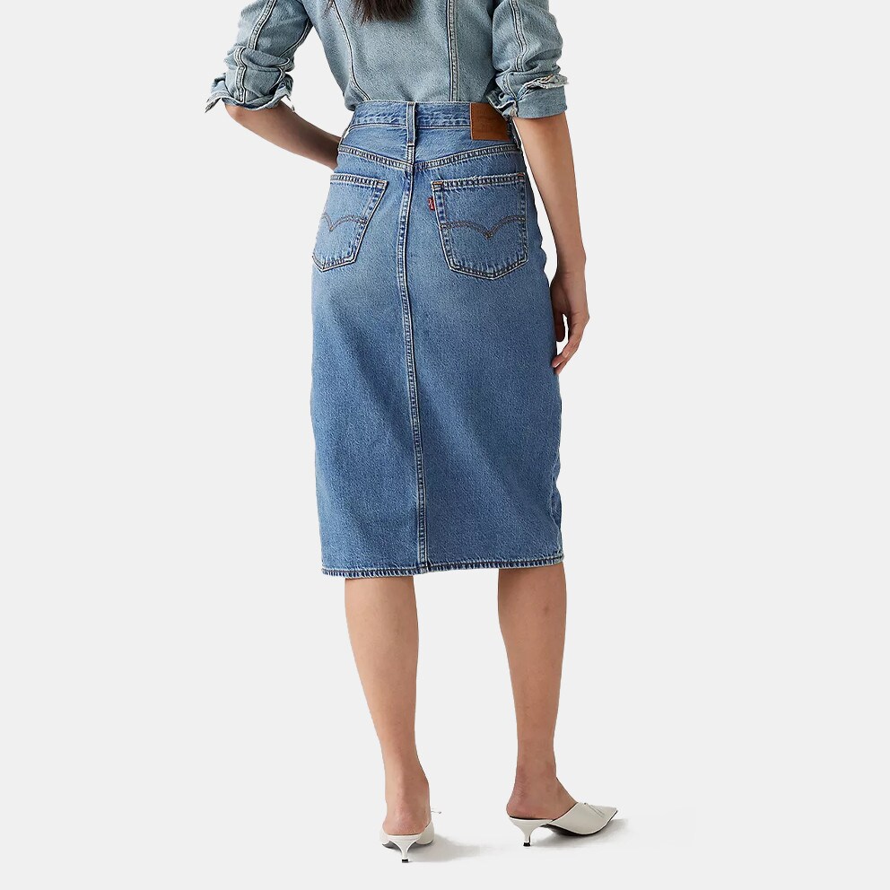 Levi's Side Slit Skirt Med Indigo - Worn In