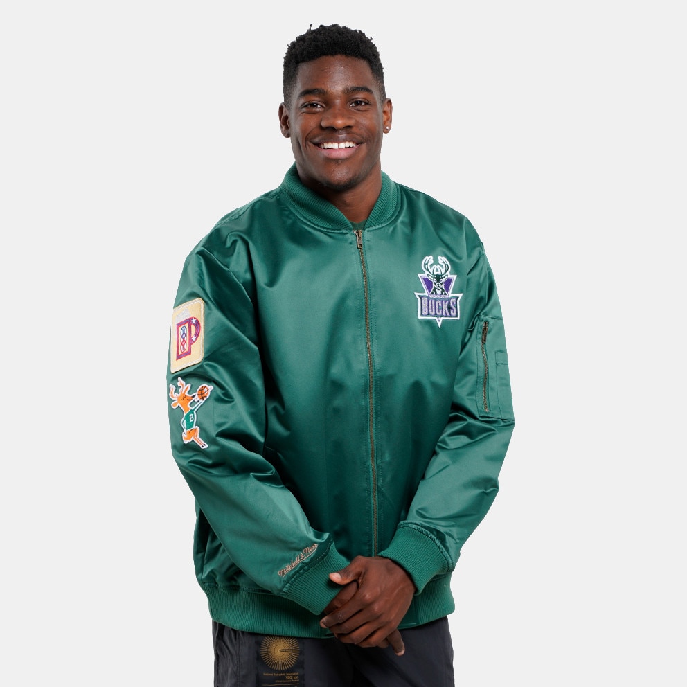 Mitchell & Ness NBA Milwaukee Bucks Lightweight Satin Bomber Ανδρικό Μπουφάν