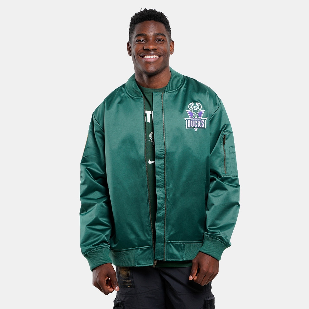 Mitchell & Ness NBA Milwaukee Bucks Lightweight Satin Bomber Μen's Jacket