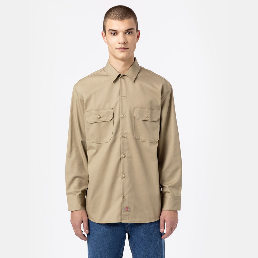 Dickies Dickies Work Shirt Ls Rec Khaki (9000189140_1626)