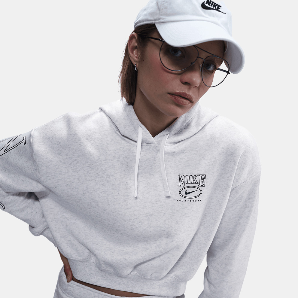 Nike Nike Club Fleece Crop Γυναικεία Μπλούζα με Κουκούλα (9000207094_16705) 2025