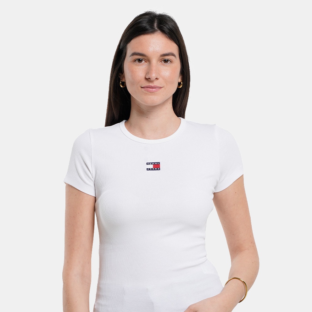 Tommy Jeans Slim Badge Rib Γυναικείο T-Shirt