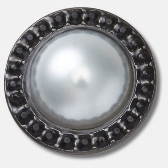 Crocs Jibbitz Pearl with Black Gem Base