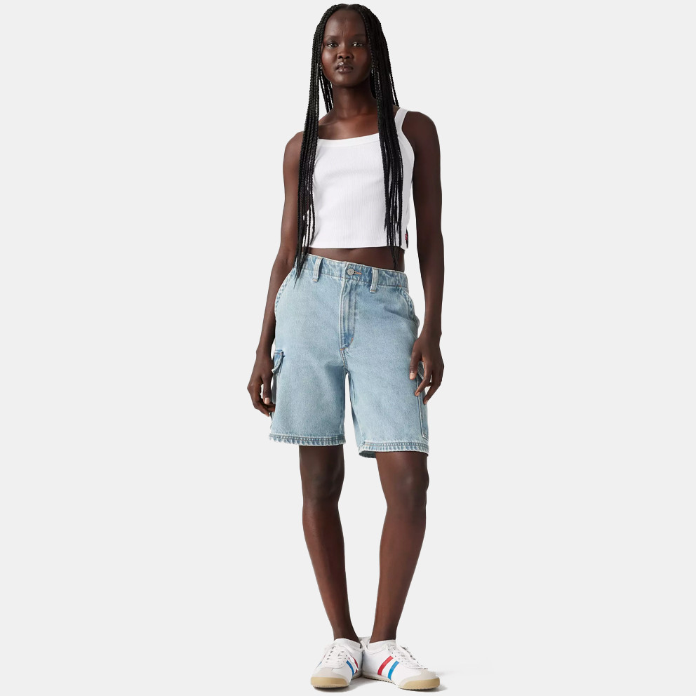 Levi's 94 Baggy Cargo Short Med Indigo - Worn In